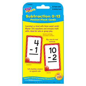 Subtraction 0-12 Pocket Flash Cards