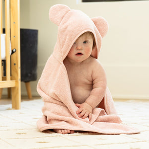 Blush Hooded Towel + Wash Mitt Set