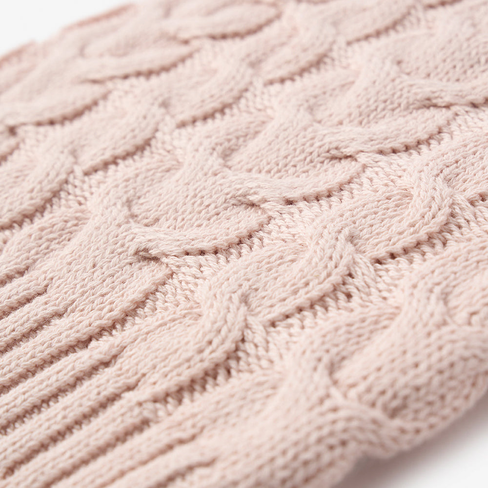 Blush Horseshoe Cable Knit Baby Hat 3-9 Months