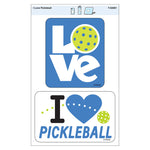 I Love Pickleball Vinyl Stickers