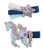 Boutique Navy Unicorn Star Hairclip, Assorted