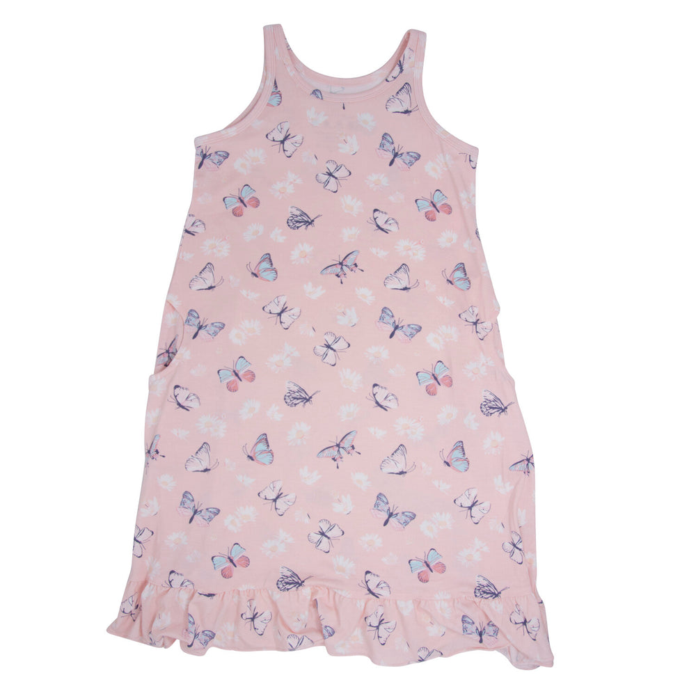 Butterfly Daisy Pink Summer Boho Dress - Select Size