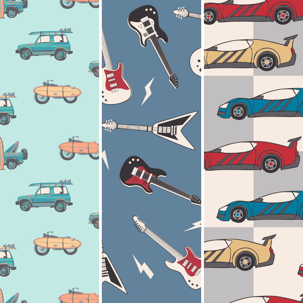 Boy's Brief 3-Pack - Rock N Roll Blue/Check The Surf/Matchbox Cars - Select Size