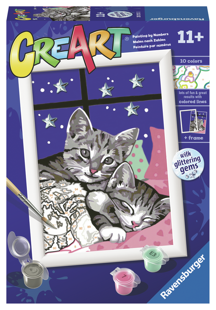 Sleepy Kitties CreArt Paint By Numbers Kit