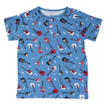 Rock N Roll Blue Short Sleeve Raglan Henley - Select Size