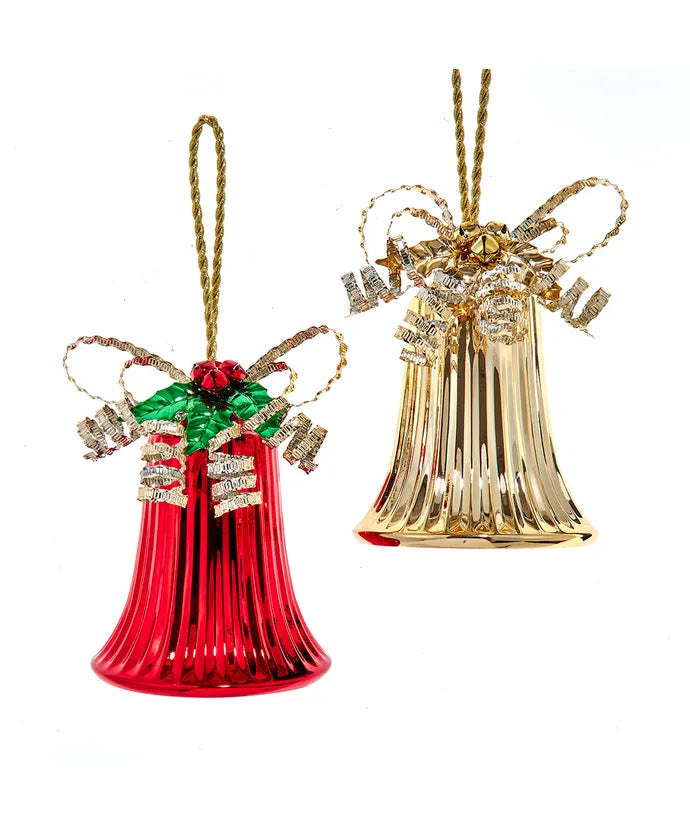 Gold & Red Bell Ornaments