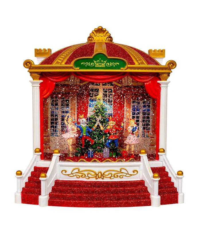 9.25" Battery Operated USB LED Lighted Ballet Theater Lantern With Spinning Glitter Water