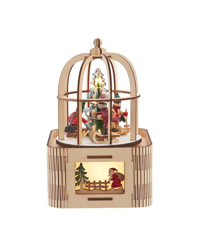 7" Battery Operated LED Lighted Music Box