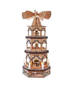 19.29" Battery Operated LED Lighted 3-Story Tower Windmill Table Piece