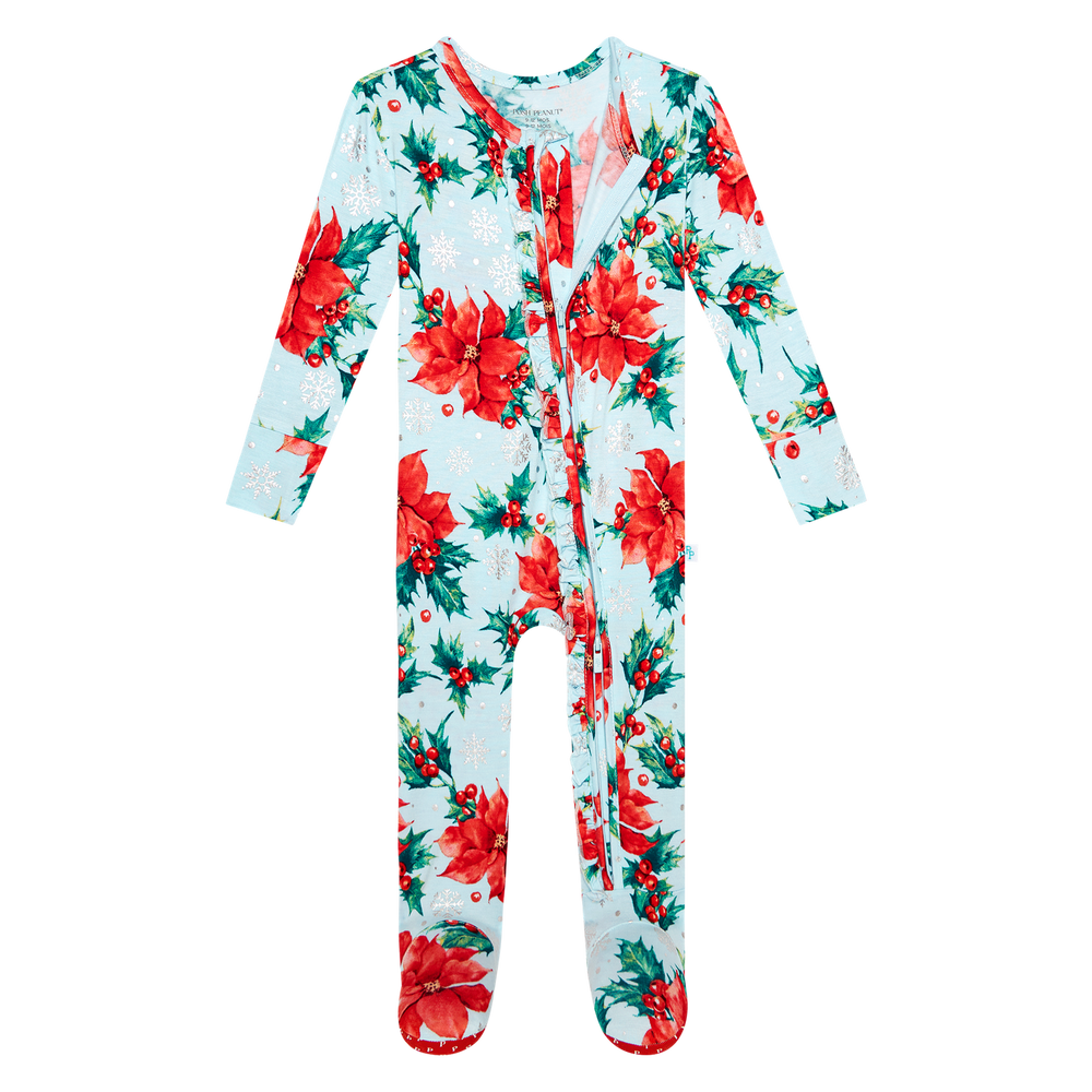 Winter Lily Footie Ruffled Zippered One Piece - Select Size