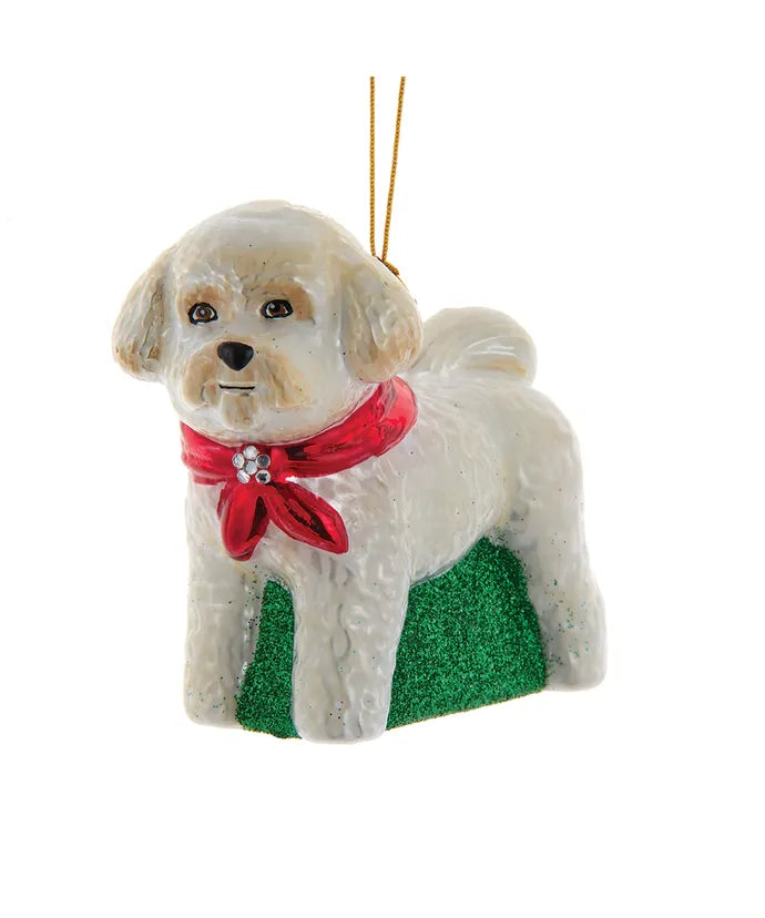 Noble Gems™ Bichon Frise Glass Ornament