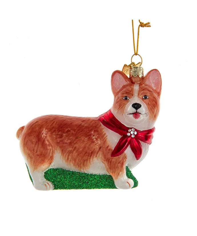 Noble Gems™ Corgi Glass Ornament