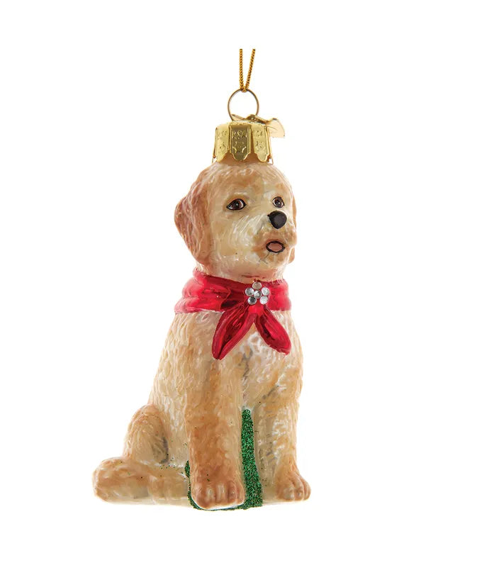 Noble Gems™ Goldendoodle Glass Ornament