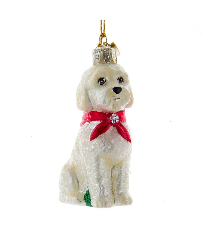Noble Gems™ Labradoodle Glass Ornament