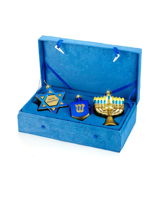 Hanukkah Boxed Glass Ornaments - Noble Gems™