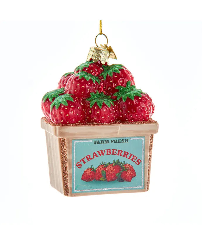 Noble Gems™ Glass Strawberry Box Ornament