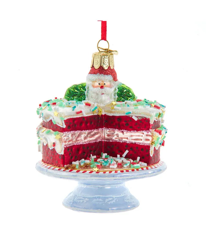 Noble Gems™ Glass Red Velvet Cake With Stand Ornament