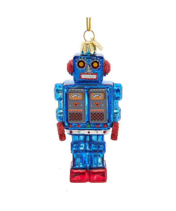 Noble Gems™ Glass Vintage Robot Ornament