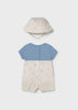 Sky Blue Faux Romper & Hat - Select Size