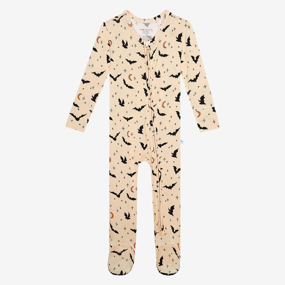 
            
                Load image into Gallery viewer, Spooky Bats Footie Zippered One Piece - Select Size
            
        