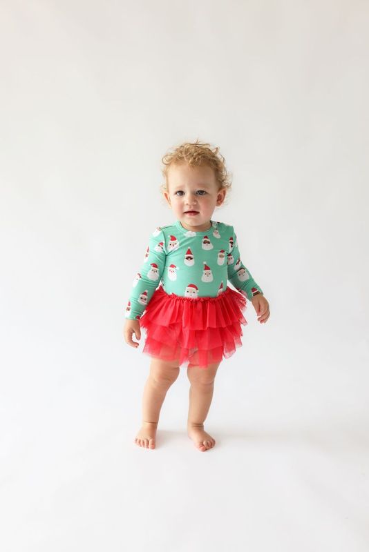 Santa Medley Long Sleeve Tulle Skirt Bodysuit - Select Size