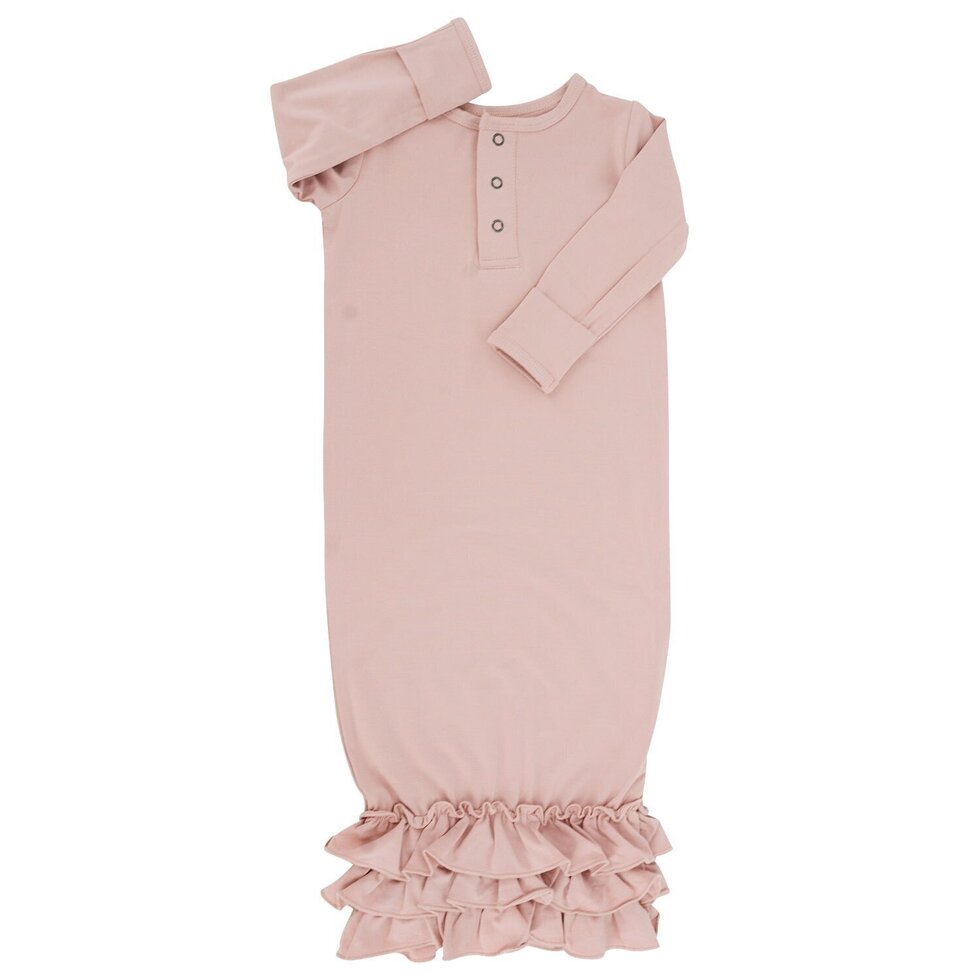 Dusty Pink Ruffle Gown - One Size