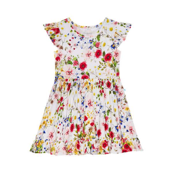 Barbara Cap Sleeve Ruffled Twirl Dress - Select Size