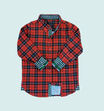 Plaid Long Sleeve Shirt in Red/White - Select Size