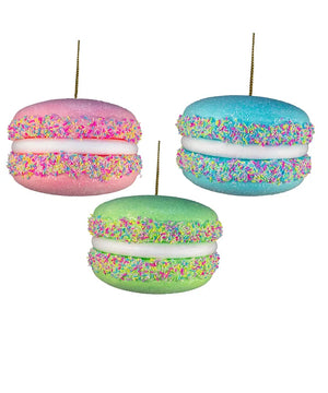 Hot Pink, Blue & Green Macaroon Ornaments