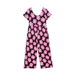 Winifred Short Sleeve Scoop Back Wide Leg Jumpsuit