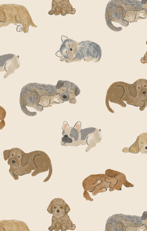 Napping Puppies 2 Way Zipper Footie - Select Size