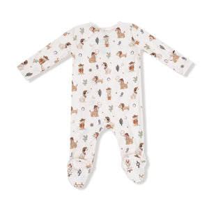 Cowboy Dogs 2 Way Zipper Footie - Select Size