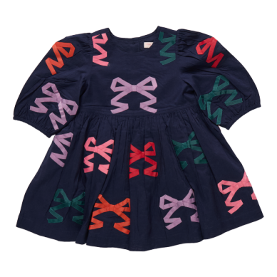 Multi Bow Applique Brooke Dress - Select Size