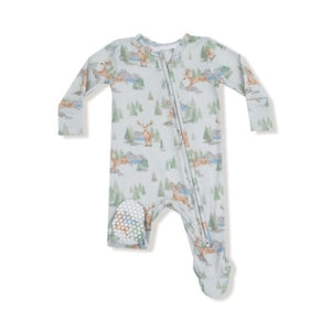 Buck Deer 2 Way Zipper Ruffled Footie - Select Size