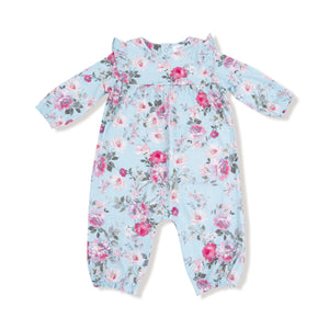 Charlotte Floral Ruffle Sleeve Romper - Select Size