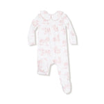 Pink Farm Toile 2 Way Zipper Ruffled Footie - Select Size