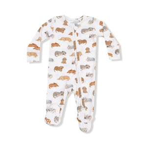 Napping Puppies 2 Way Zipper Footie - Select Size