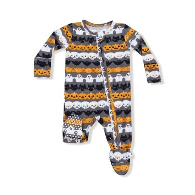 Halloween Paper 2 Way Zipper Footie - Select Size
