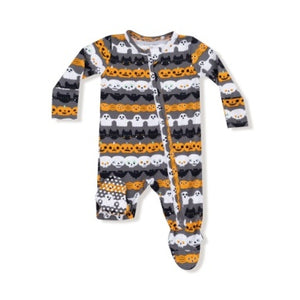 Halloween Paper 2 Way Zipper Footie - Select Size