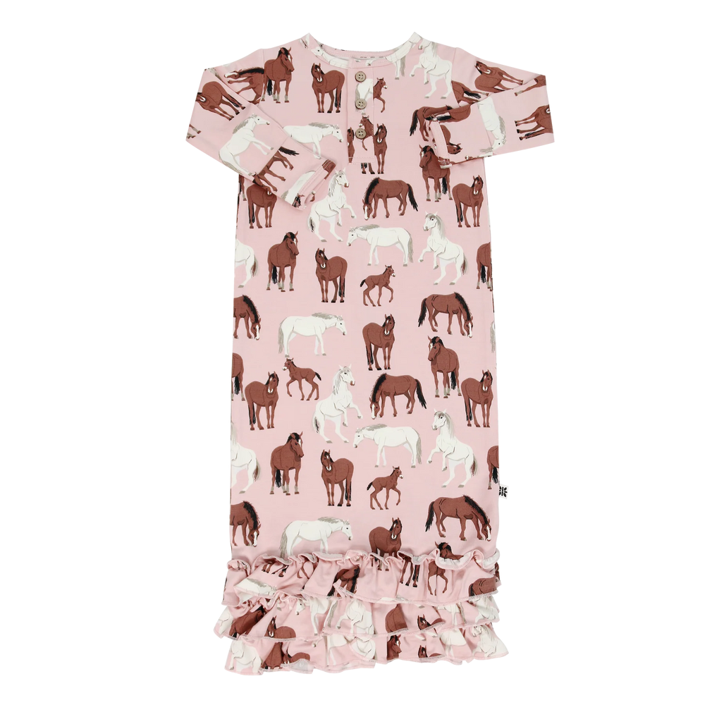 Wild Horses Ruffle Gown - One Size