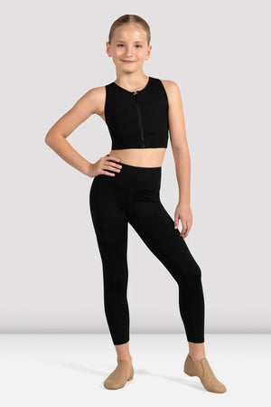 Shan Zip Front Black Crop Top - Select Size