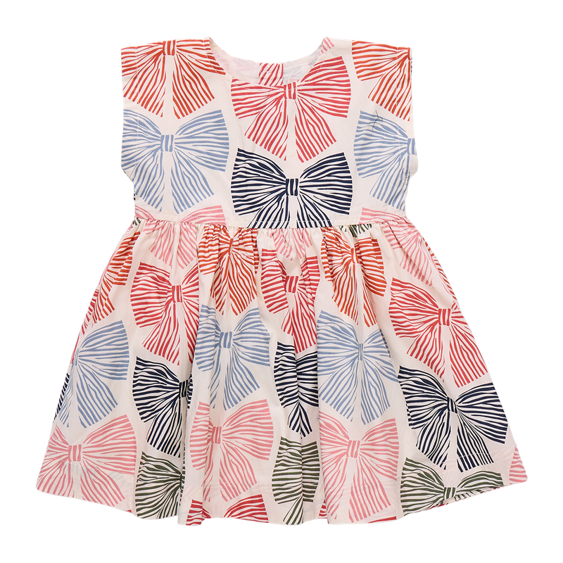 Multi-Striped Bows Adaline Dress - Select Size