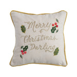 16" Square Cotton Slub Printed Pillow with Velvet Back ©