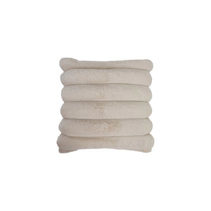 18" Cream Faux Fur Pillow