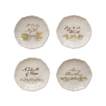 Stoneware Scalloped Plate with Gold Electroplating, 4 Styles ©
