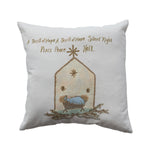 18" Square Hand-Embroidered Velvet Pillow with French Knots & Beads ©
