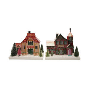 Paper North Pole Building with LED Light, 2 Styles ©