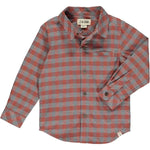 Atwood Grey & Rust Plaid Men’s Long Sleeve Woven Shirt - Select Size
