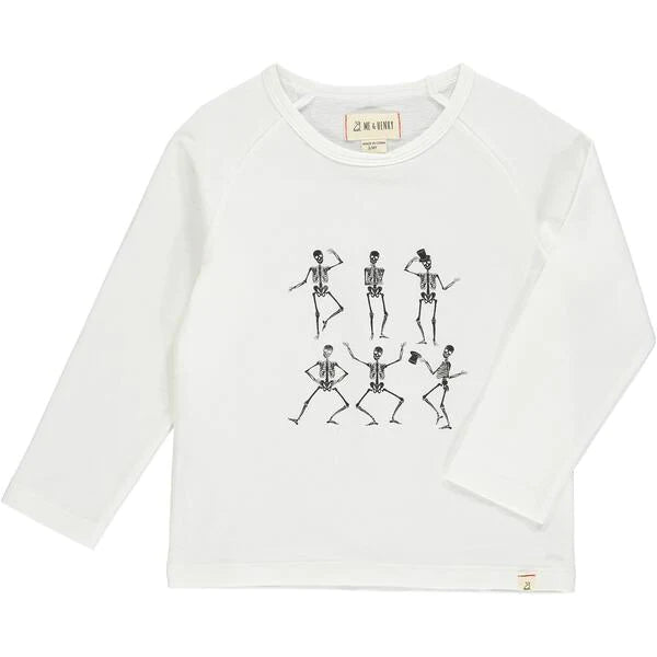 Walhalla White Skeleton Long Sleeve Raglan Shirt - Select Size
