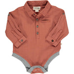 Jasper Rust Cotton Woven Onesie - Select Size